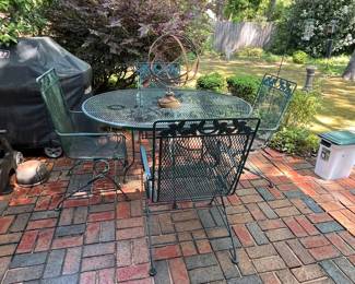 Wrought iron patio table for chairs