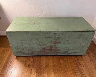 Primitive painted pine chest
