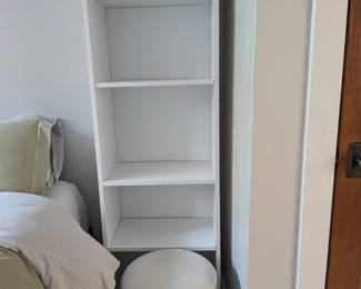 ottoman puff (x2) and tall bookcase