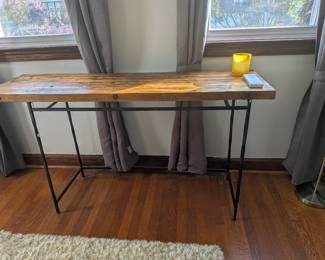 Large wood distressed butcher block desk 