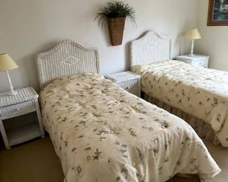 Twin Wicker Beds