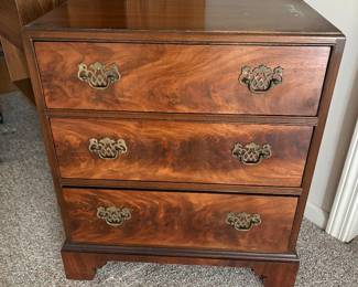 3 Drawer Burlwood Chest