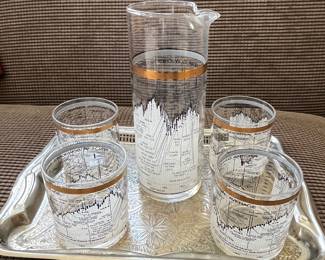 DGIA Etched Pitcher & Glasses