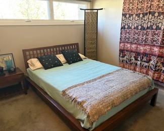 Room and Board queen size platform bed and bedside table