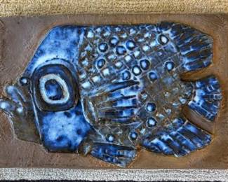 Inge Lise Koefoed for Royal Copenhagen 'Aluminia' wall plaque, ca 1960