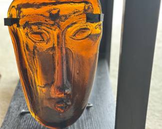 "Stardreamer", art glass  face mask sculpture by Jaramillo Bro's , hand blown 
