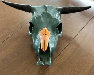 Ceramic bull skull