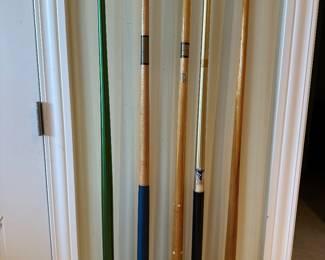 Vintage pool sticks 
