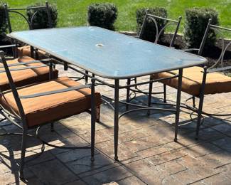 Outdoor patio table and chairs