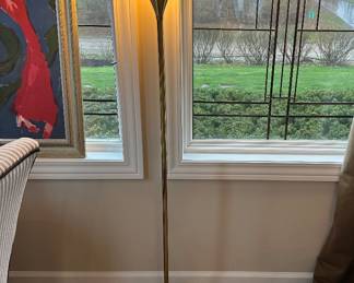 Mid Century Laurel brass floor lamp