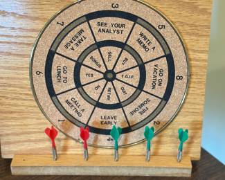 "Executive Decision Maker" desktop dartboard set