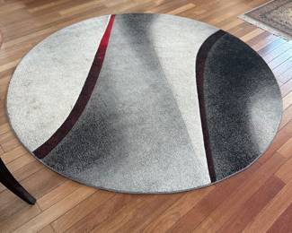 Round contemporary rug , matching long runner 