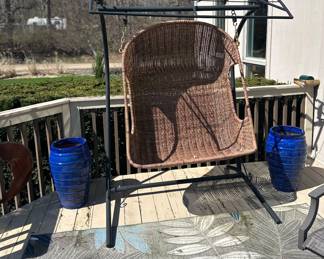 Outdoor ratan swing chair with canopy 