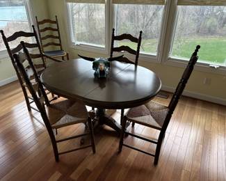 Wood table with chairs 