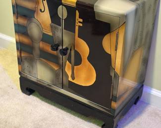 Accent cabinet, cubist  inspired musical motif