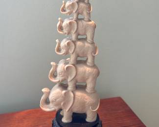 Lucky seven stacked elephant figurine