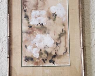 R.C Wong Japanese 20th Century artwrok-12x17 appraisal paperwork 