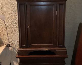 2 dark wood matching side tables-27x12x30