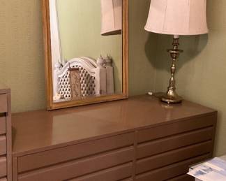 Sligh Furniture dresser-54x21x29 & French style mirror hand carved Beech wood-25x39 has appraisal paper