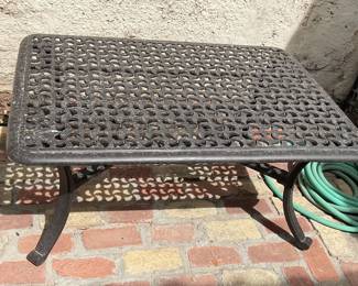 Black metal patio coffee table-42x30x18