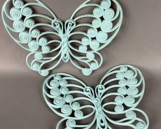 VINTAGE BURWOOD PRODUCTS BLUE BUTTERFLY WALL DECOR