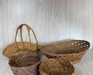 NATURAL FIBER WOVEN BASKETS