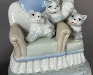 PORCELAIN & CERAMIC KITTY CAT COLLECTIBLE FIGURINES