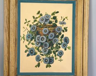 VINTAGE BOTANICAL LITHO PERIWINKLE AUGUST W