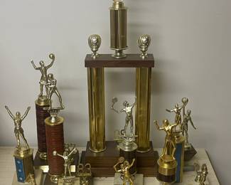 VINTAGE SPORTS TROPHIES TROPHY TENNIS GOLF BASEBALL VOLLEYBALL