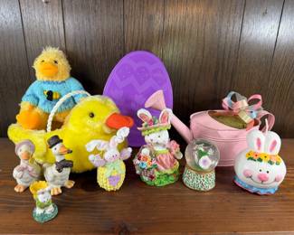 EASTER DECOR FIGURINES CANDLE SNOW GLOBE & MORE