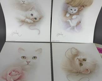 VINTAGE LITHOGRAPHS BY BOB HARRISON KITTY CAT