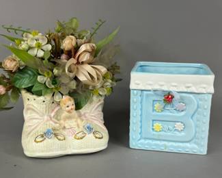 VINTAGE CERAMIC BABY GIFT PLANTERS NAPCO
