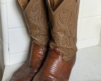 VINTAGE JUSTIN LIZARD SKIN WINGTOP WESTERN BOOTS