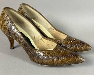 VINTAGE VOGUE SHOES REPTILE SKIN HEELS