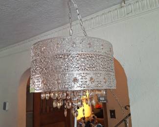 Metal and Chrystal Chandelier (new, from Pier One)