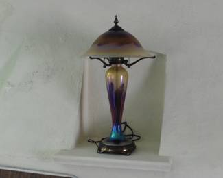 Quoizel Art Glass Lamp Signed: Todd Phillips