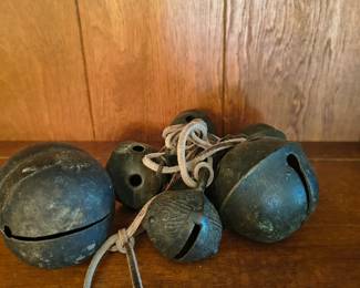 Large Antique Brass Bells  most 2" to 3"
