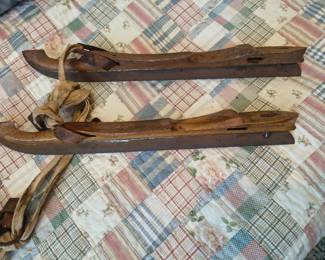 Antique wooden Ice Skates