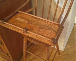 Antique Pressed Back High Chair