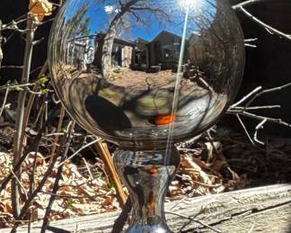 Vintage Mercury Glass Butler Ball / Gazing Globe