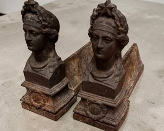 Antique Cast iron Andirons