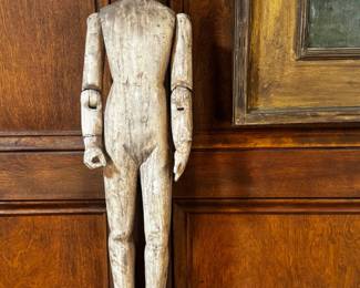 Wood Santos With Glass Eyes