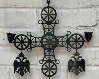 Byzantine Cross Hanging Candleholder 
