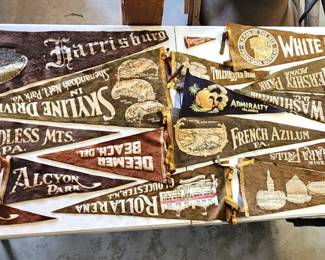 lot of vintage felt pennants