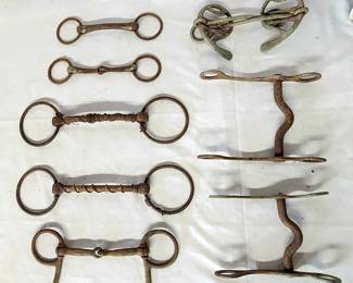lot of vintage horse bits