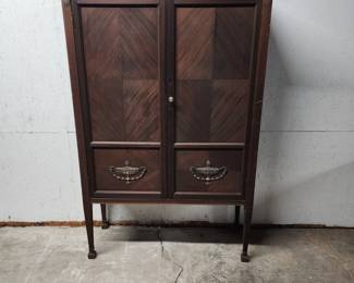 unique blind door cupboard w decorative urn pulls                                                   