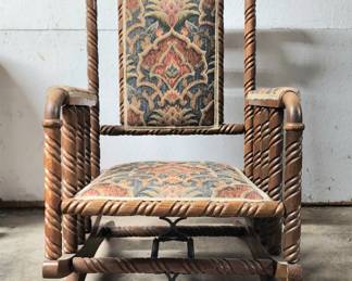 unique antique tristed mahogany glider platform rocking chair 