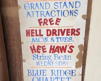 vintage cardboard fair sign 