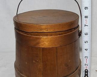 antique wooden sugar bucket