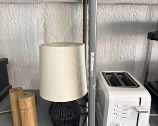 Lamps, salt and pepper shaker, toaster